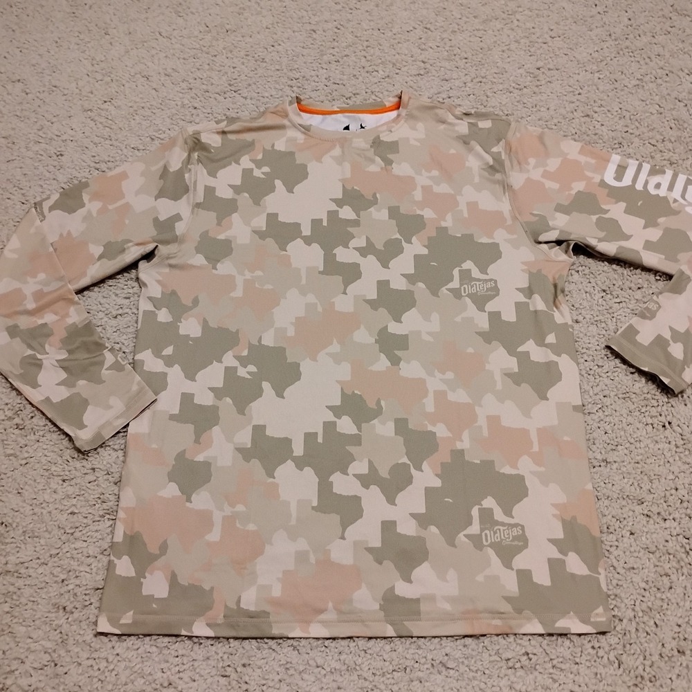 Old Tejas Shirt Mens Medium Performance Texas Camouflage Hunting Fishing Hiking